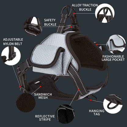 Airtag Pet Harness Safety Vest Set