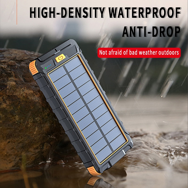 Solar Powered Energy Bank - 20000mAh Waterproof