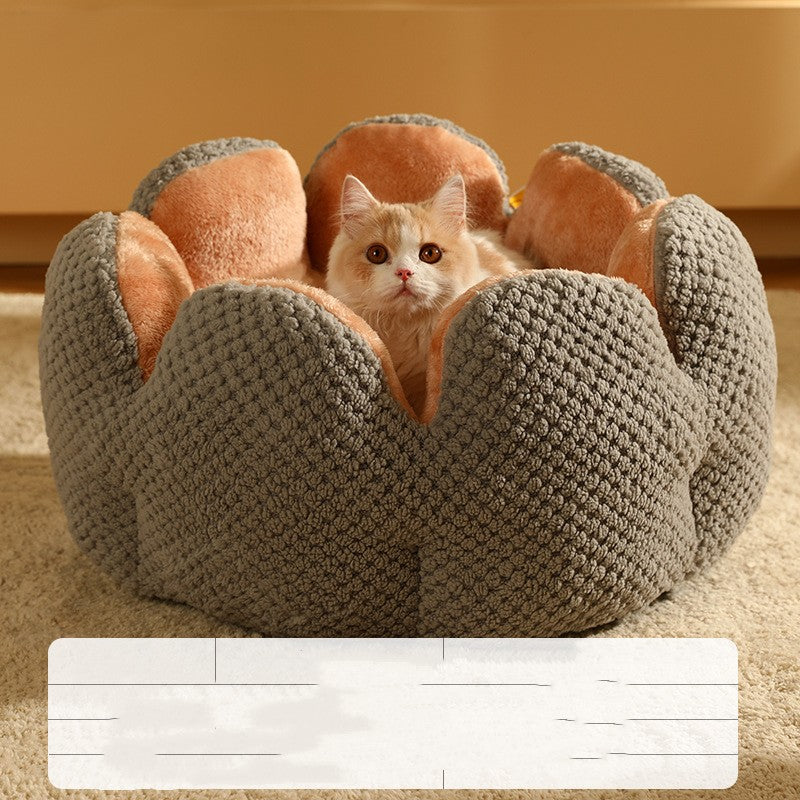 Warm Cactus Petal Nest Pet Bed