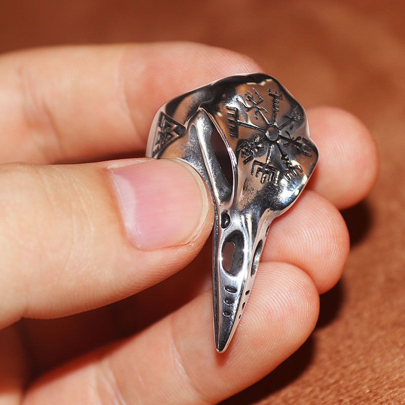 Rune Compass Raven Ring
