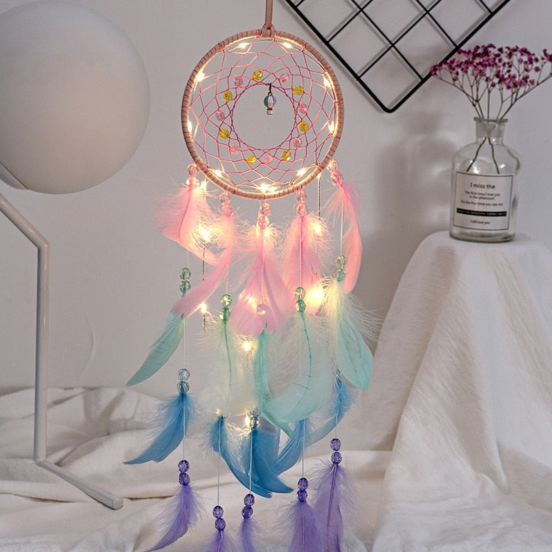 True Feather Dream Catcher w/ LEDs