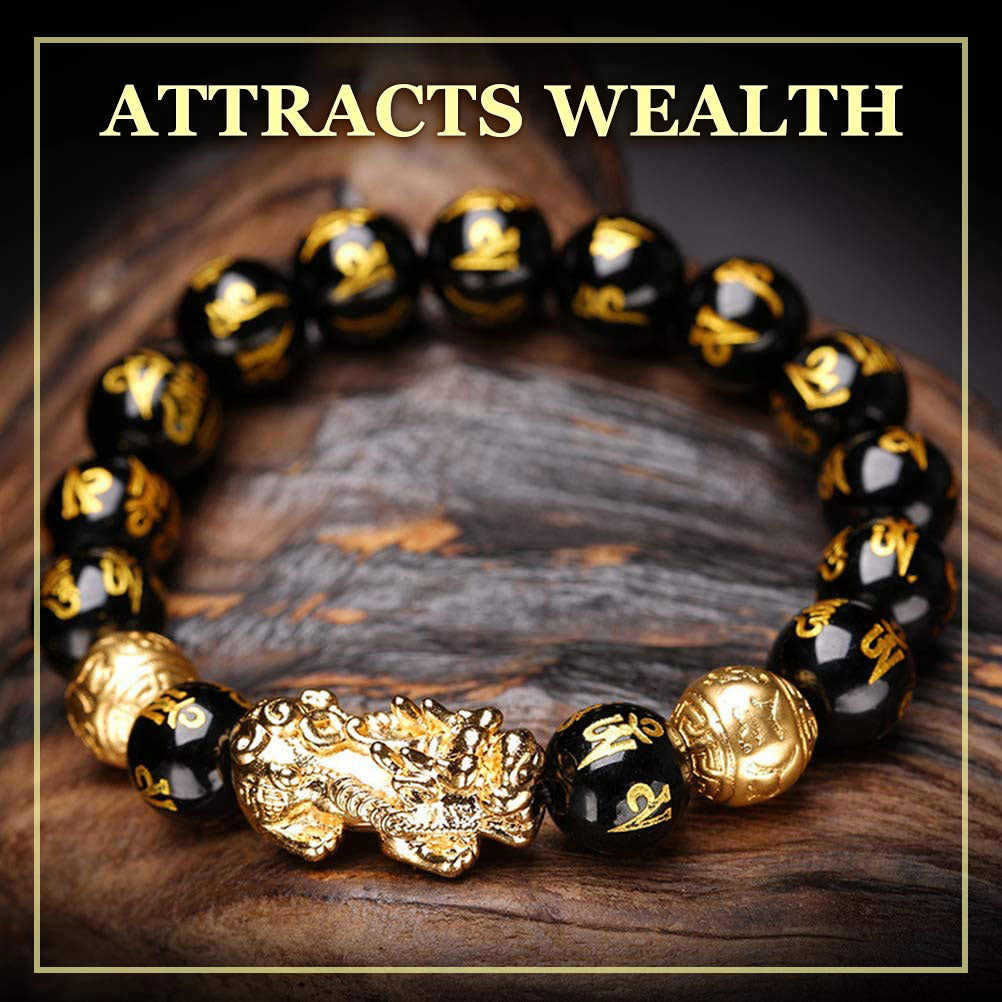 Wealth Attractor Black Obsidian Bracelet
