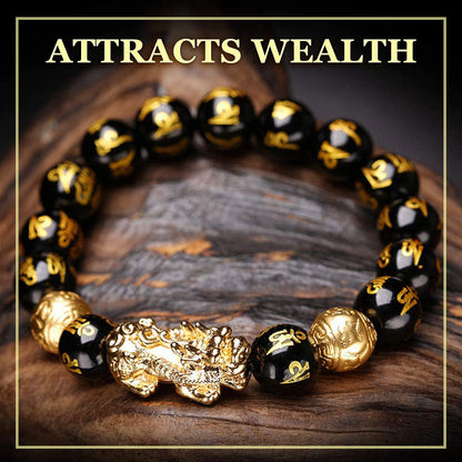 Wealth Attractor Black Obsidian Bracelet