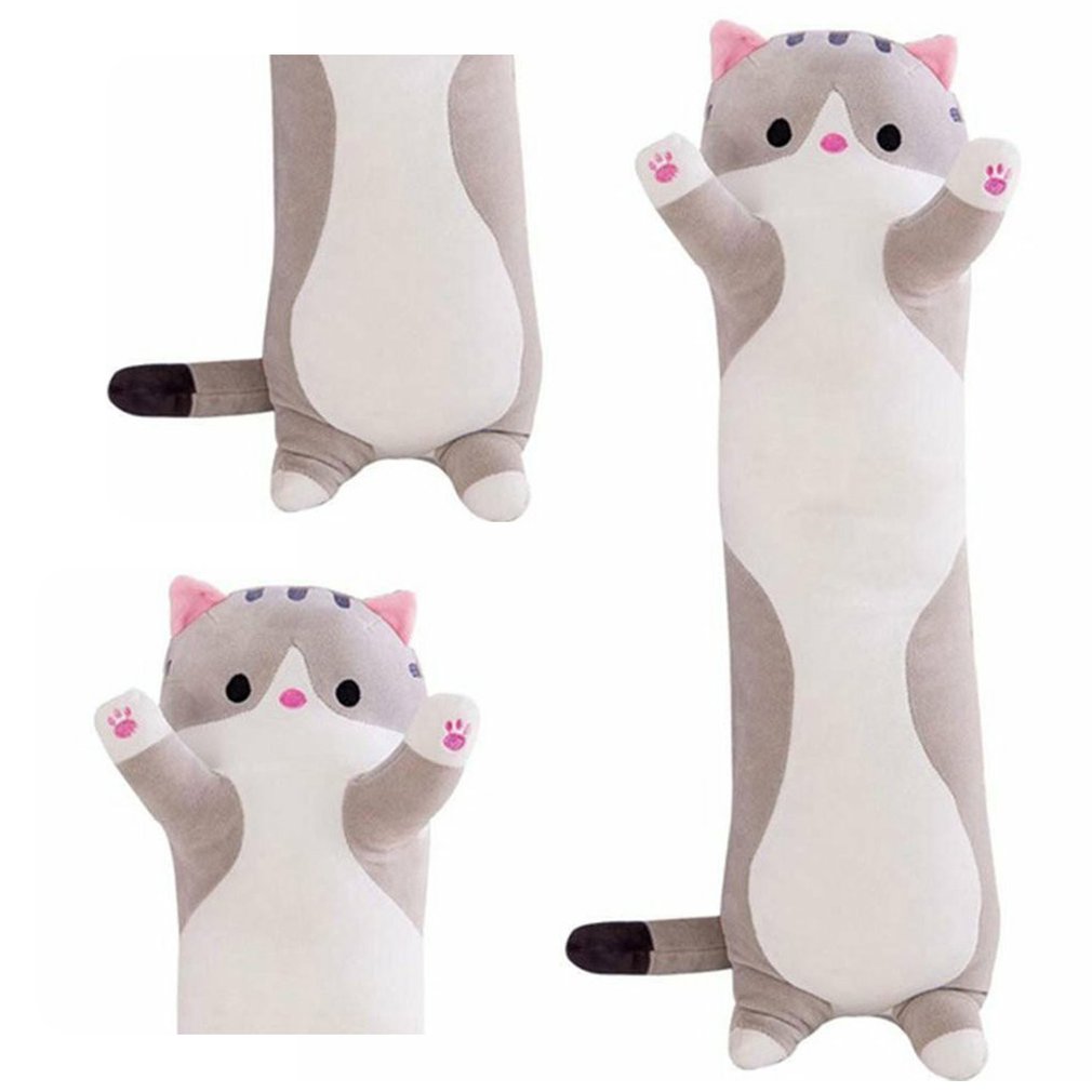 Cuddly Cat Side Sleeper Plush Pillow