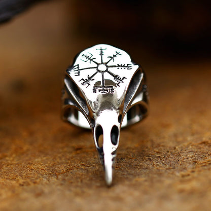 Rune Compass Raven Ring