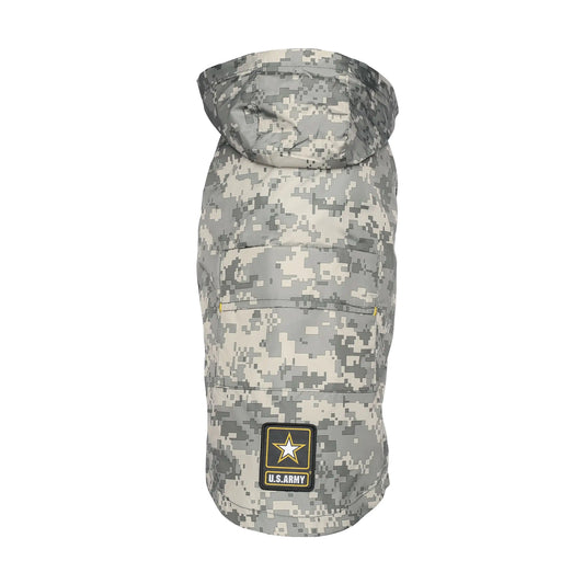 Trooper Tail Camo: Packable Army Raincoat for Dogs