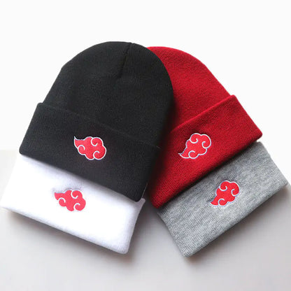 Akatsuki Red Cloud Knitted Beanie Hat